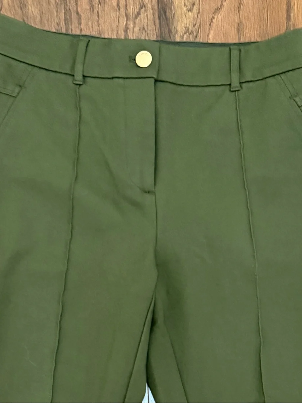 Chico's SO SLIMMING Olive Green High-Waist Elyse Pants Elastic Waistband - Picture 3 of 9